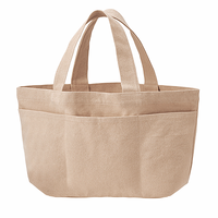 ベージュ 13oz ライトウォッシュキャンバスツールトート（M）