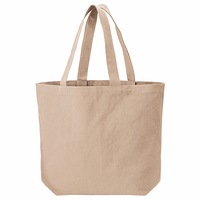 ベージュ 13oz ライトウォッシュキャンバストート（L）