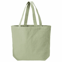 グリーン 13oz ライトウォッシュキャンバストート（L）