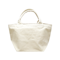 ベージュ 14oz 厚手キャンバスパイプハンドルトート(S)