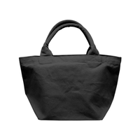 ブラック 14oz 厚手キャンバスパイプハンドルトート(S)