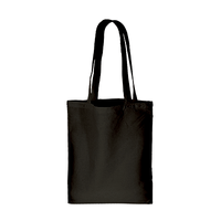ブラック 5oz オーガニックコットンフラットショルダートート