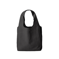 ブラック 5oz コットンショルダーハンドルトート（M）