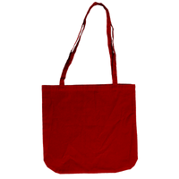 レッド 5oz コットンラウンドボトムバッグ(M)