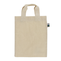 ベージュ 5oz フェアトレードコットンフラットトート