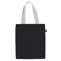 ブラック 7oz フェアトレードコットンフラットトート