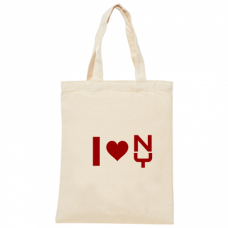 I LOVE NYのロゴ入りバッグをオリジナルでプリント　キャンバスバッグのテンプレート　8oz ライトキャンバスバッグ(M)の無料デザインテンプレート