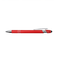 レッド タッチペン付メタリックボールペン 0.7mm