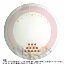 【丸型クッション】ハーフバースデー2-キャンドル＆ケーキフレーム