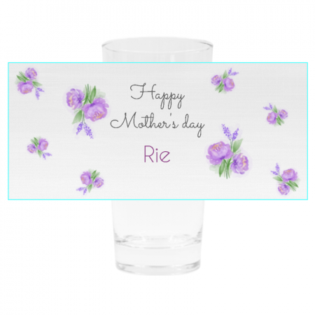 フルカラーロンググラス 紫の花が綺麗なお母さんの名入れフルカラーロンググラスをオリジナルでプリント 母の日テンプレート作例詳細 オリジナルプリント