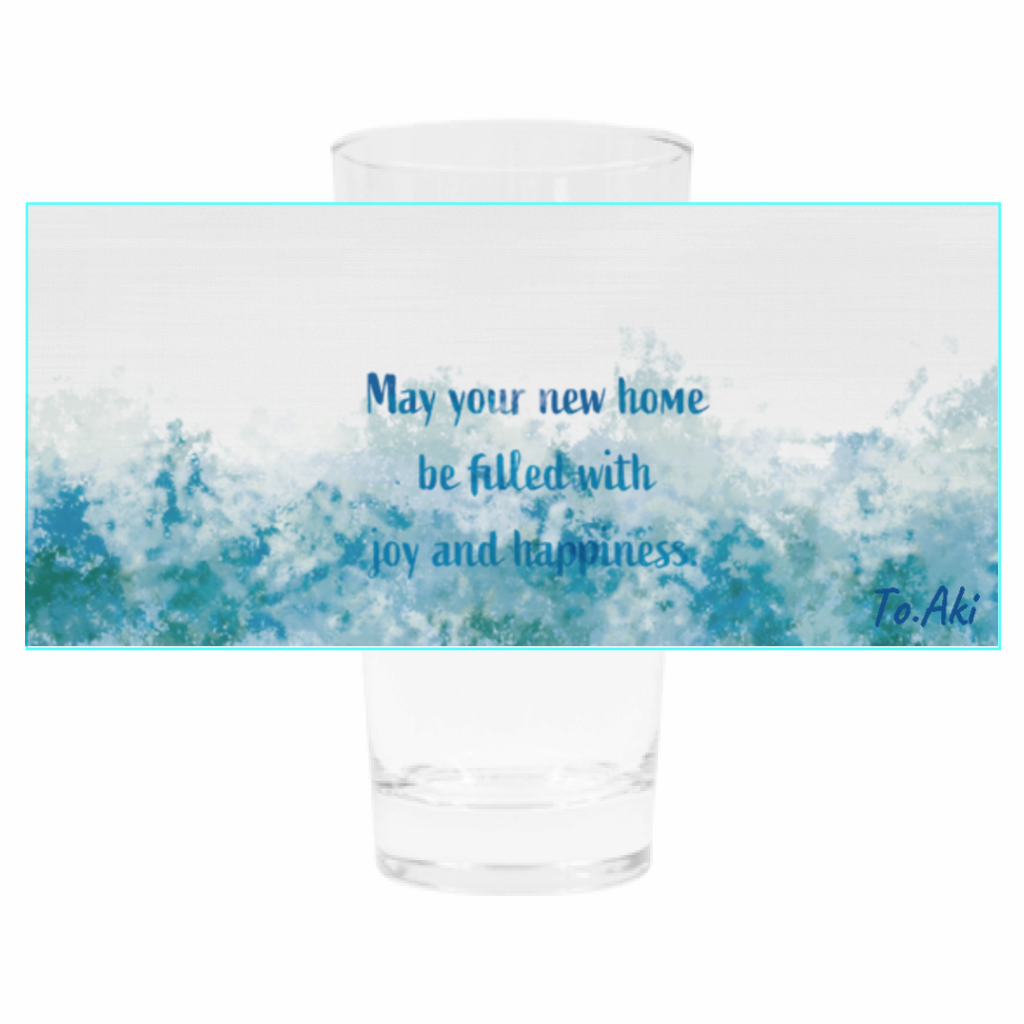 フルカラーロンググラス お家の水彩イラストのロンググラスをオリジナルでプリント 引越し祝いのテンプレート作例詳細 オリジナルプリント