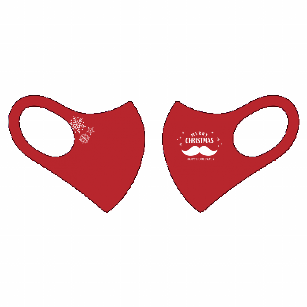 日本製 Takumiba 洗える超伸縮4ガードフィットマスク M サンタのひげイラスト入り真っ赤なマスクをオリジナルでプリント マスクのテンプレート作例詳細 オリジナルプリント Jp公式