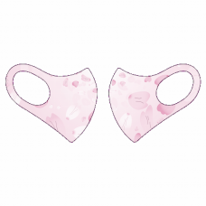 淡い桜柄のマスクをオリジナルでプリント　マスクのテンプレート　【日本製】 TAKUMIBA 洗える超伸縮4ガードフィットマスク （M）の無料デザインテンプレート