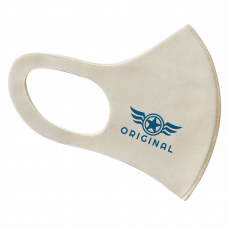 カジュアルなエンブレム風のロゴ入りマスクをオリジナルでプリント　チームウェア・グッズのテンプレート　パステルマスク（R）の無料デザインテンプレート