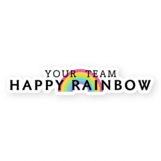 虹のロゴとチーム名入りマスク用アイロンシールをオリジナルでプリント　チームウェア・グッズのテンプレート