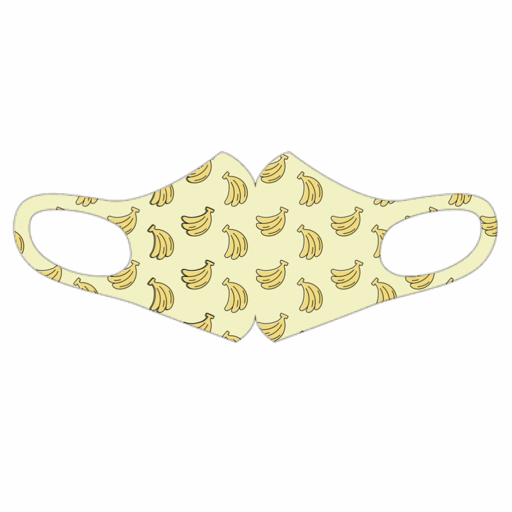 一体型 フルカラー立体マスク ポップなバナナ柄がかわいい一体型フルカラー立体マスクをオリジナルでプリント 趣味 ハンドメイドのテンプレート作例詳細 オリジナルプリント