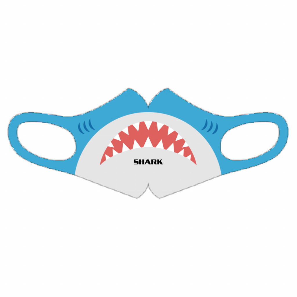 一体型 フルカラー立体マスク サメの口元イラストがおもしろい一体型マスクをオリジナルでプリント 趣味 ハンドメイドのテンプレート作例詳細 オリジナルプリント