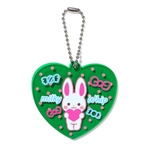 ハート型キーホルダー(クリアグリーン)