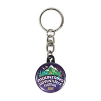 円形 ハートホログラム缶バッジキーホルダー 32mm