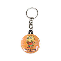 円形 ラメ缶バッジキーホルダー 38mm