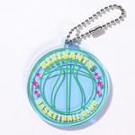 円形キーホルダー(クリアブルー)