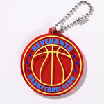 円形キーホルダー(クリアレッド)