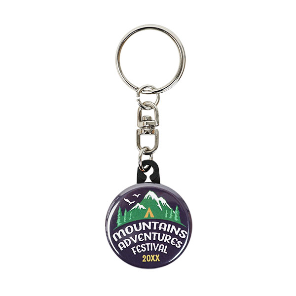 円形缶バッジキーホルダー 32mm