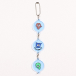 円形連結キーホルダー(クリアブルー)