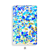 ブルー 名刺型キーホルダー（水玉ラメ）