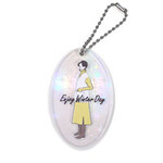 楕円型キーホルダー（キラキラホログラム）