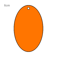 オレンジ 楕円型キーホルダー（クリアオレンジ）