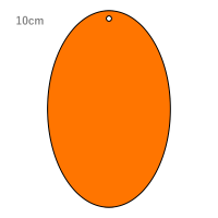 オレンジ 楕円型キーホルダー（クリアオレンジ）