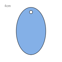 ブルー 楕円型キーホルダー（クリアブルー）