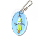 楕円型キーホルダー(クリアブルー)