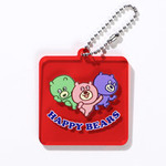 正方形キーホルダー(クリアレッド)