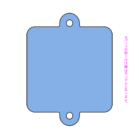 ブルー 正方形連結キーホルダー（クリアブルー）