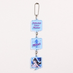 正方形連結キーホルダー(クリアブルー)