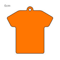 オレンジ Tシャツ型キーホルダー（クリアオレンジ）