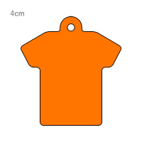 オレンジ Tシャツ型キーホルダー（クリアオレンジ）