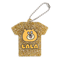 Tシャツ型キーホルダー（ゴールドラメ）