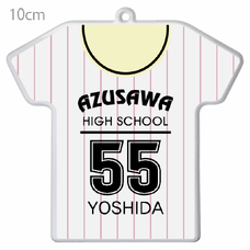 Tシャツ型キーホルダー（クリア） 【無料テンプレート】Tシャツ型