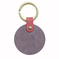 パープル jour7 ロロマレザー 丸キーホルダー
