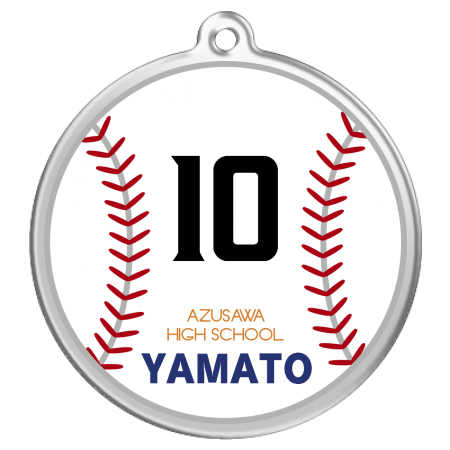 円形キーホルダー（クリア） 【無料テンプレート】運動系 野球ボール