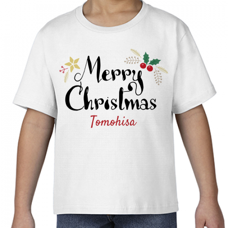 Gildan ジャパンフィットtシャツ キッズ 無料テンプレート クリスマスロゴに名入れができるtシャツ作例詳細 オリジナルプリント