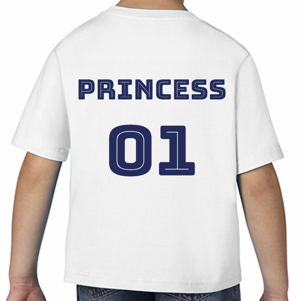 Gildan ジャパンフィットtシャツ キッズ 女の子にゼッケン風の親子おそろいtシャツをオリジナルでプリント 親子tシャツ のテンプレート作例詳細 オリジナルプリント