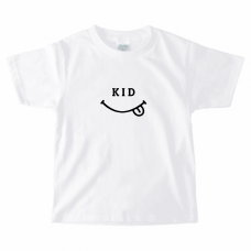 お子さんにスマイルの顔モチーフTシャツをオリジナルでプリント　親子Tシャツのテンプレート　PrintstarヘビーウェイトTシャツ（キッズ）の無料デザインテンプレート