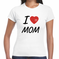 I LOVE MOMのTシャツをオリジナルでプリント　親子Tシャツのテンプレート　GILDAN ジャパンフィットTシャツ（レディース）の無料デザインテンプレート