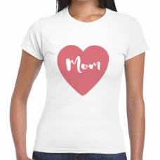 お母さんに親子おそろいのハートTシャツをオリジナルでプリント　親子Tシャツのテンプレート　GILDAN ジャパンフィットTシャツ（レディース）の無料デザインテンプレート
