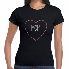 ご家族からお母さんへプレゼント！スタイリッシュなハートデザインの親子おそろいTシャツをオリジナルでプリント　親子Tシャツのテンプレート