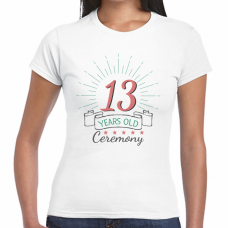 女の子の十三参りにリボンエンブレムがおしゃれなTシャツをオリジナルでプリント　十三参りのテンプレート　GILDAN ジャパンフィットTシャツ（レディース）の無料デザインテンプレート